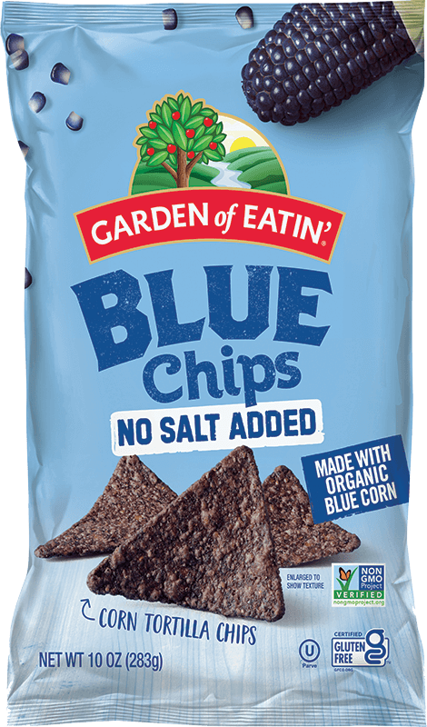 Blue Corn Tortilla Chips No Added Salt Garden Of Eatin
